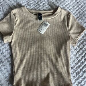 Windsor Beige Ribbed Kids Tee